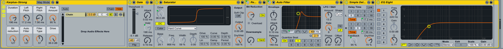 Karplus Strong Synthesis Ableton rack